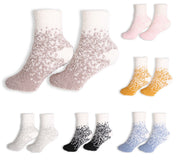 mySundaze Two-Tone Fuzzy Mini Crew Socks Set of 6 Pairs