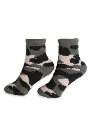 mySundaze Camouflage Fuzzy Mini Crew Socks Set of 6 Pairs