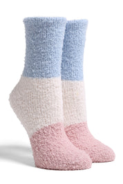 mySundaze Color Block Fuzzy Mini Crew Socks Set of 6 Pairs