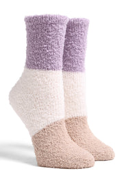 mySundaze Color Block Fuzzy Mini Crew Socks Set of 6 Pairs