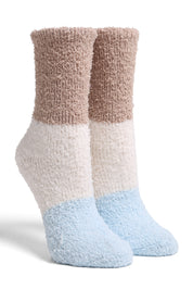 mySundaze Color Block Fuzzy Mini Crew Socks Set of 6 Pairs
