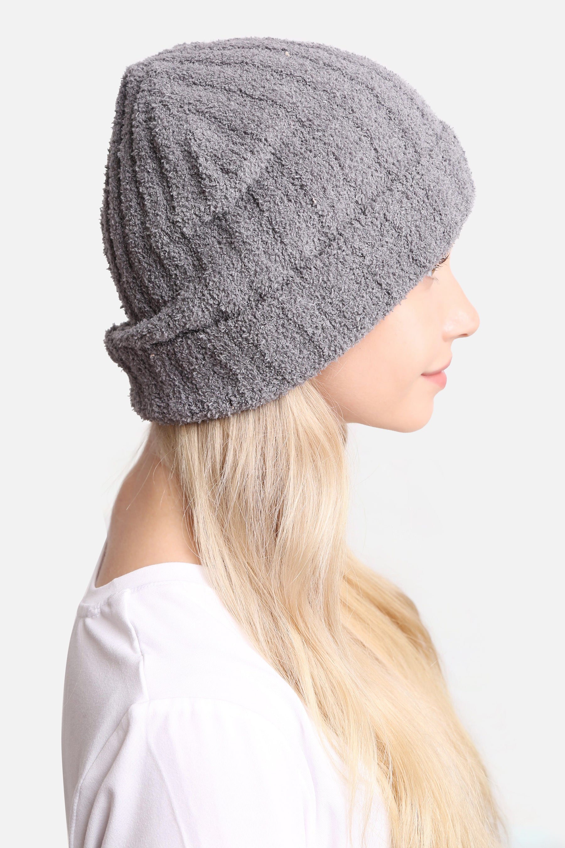 mySundaze Solid Ribbed Microfiber Beanie Hat