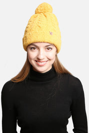 mySundaze Cable Knitted Solid Microfiber Beanie Hat with Pom