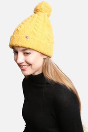 mySundaze Cable Knitted Solid Microfiber Beanie Hat with Pom