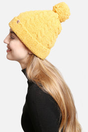 mySundaze Cable Knitted Solid Microfiber Beanie Hat with Pom