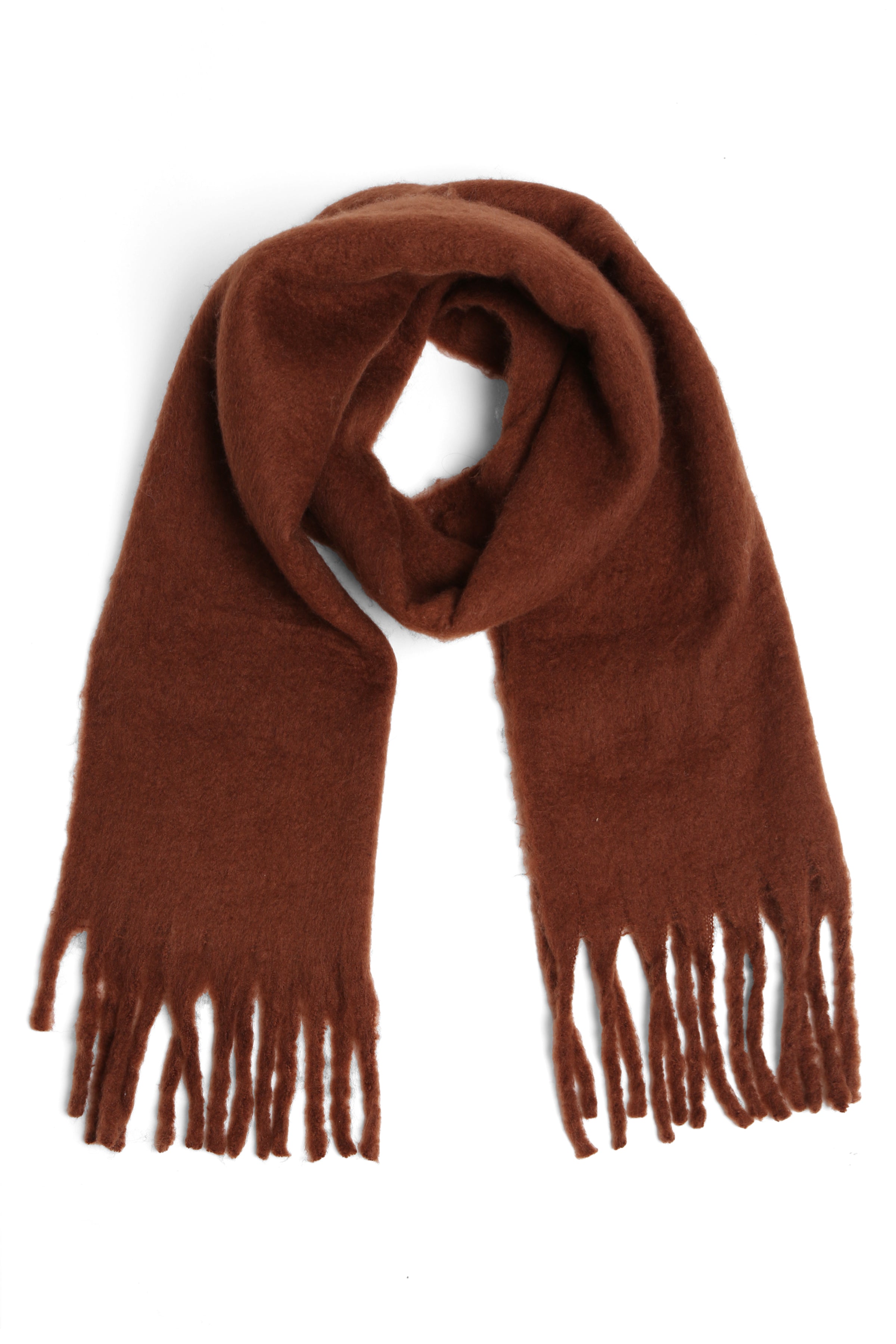 mySundaze Fuzzy Solid Oblong Scarf w/ Fringe