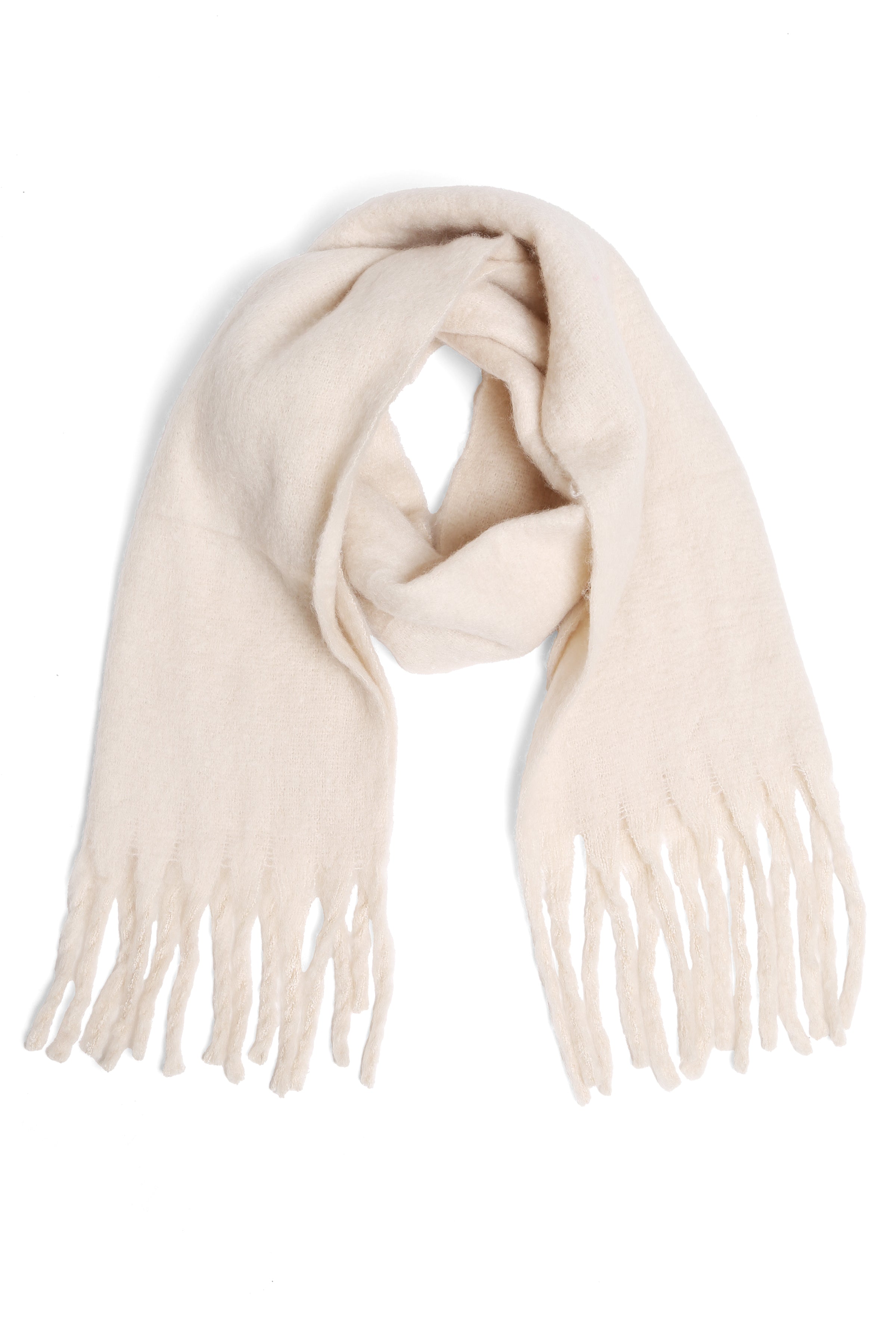 mySundaze Fuzzy Solid Oblong Scarf w/ Fringe